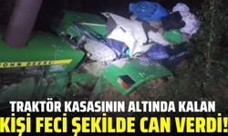 Traktör kasasının altında kalan kişi can verdi