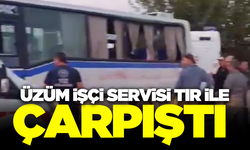 Eşme'de üzüm işçisi servisi ile tır çarpıştı