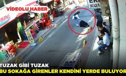 Sokaktaki çukur tehlike saçıyor, yaşlı ve kadınların yere kapaklanması kameraya yansıdı