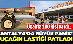 180 kişinin olduğu uçağın iniş sırasında lastiği patladı