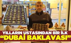 28 yıllık baklavacı Özer, Dubai çikolatasından esinlenerek Dubai Baklavasını müşterilerine sundu!