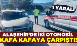 Alaşehir'de iki otomobil çarpıştı: 1 yaralı