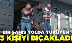 Bir şahıs sokak ortasında 3 kişiye bıçakla saldırdı!