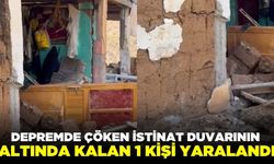 Depremde çöken duvarın altında kalan 1 kişi yaralandı!!