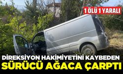 Hafif ticari araç ağaca çarptı: 1 ölü 1 yaralı