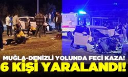 Ege'de kamyonet ile otomobil çarpıştı: 6 yaralı