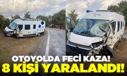 İki minibüs çarpıştı: 8 yaralı