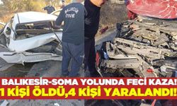 İki otomobil çarpıştı: 1 ölü 4 yaralı