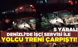 İşçi servisi ile yolcu treni çarpıştı: 5 yaralı