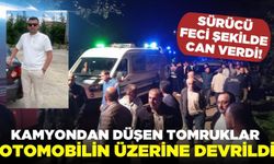 Kamyondan devrilen tomruklar otomobilin üzerine düştü: 1 ölü