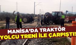 Kırkağaç'ta zeytin yüklü traktör yolcu treni ile çarpıştı!