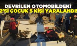 Kontrolden çıkan otomobil devrildi: 2'si çocuk 5 yaralı