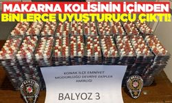 İzmir'de kadının taşıdığı makarna kolisinin içinden 5 bin 559 adet uyuşturucu ele geçirildi