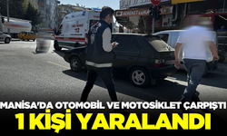 Manisa'da otomobil ve motosiklet çarpıştı: 1 yaralı