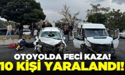 Minibüs ile hafif ticari araç çarpıştı: 10 yaralı