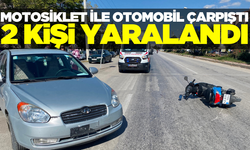 Motosiklet ile otomobilin çarpıştığı kazada 2 kişi yaralandı