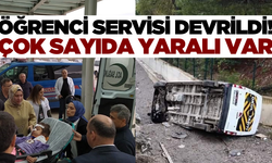 Öğrenci servisinin devrildiği kazada çok sayıda yaralı var