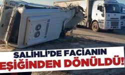 Salihli'de tır, servis minibüsüne arkadan çarptı: 1 yaralı