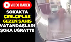 Sokakta çırılçıplak gezen şahıs kameralara yansıdı