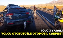 Yolcu otobüsüyle çarpışan otomobildeki sürücü yaşamını yitirdi