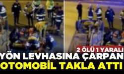 Otomobil yön levhasına çarparak takla attı! 2 ölü 1 yaralı