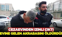 Cezaevinden izinli çıkıp evine gelen akrabasını tabancayla katletti