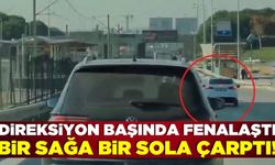 Direksiyon başında fenalaşan sürücü bariyerlere çarparak durabildi! O anlar kamerada