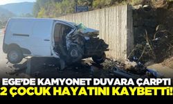 Ege'de kontrolden çıkan kamyonet duvara çarptı: 2 ölü