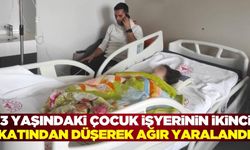 Erzincan'da 3 yaşındaki minik, işyerinin ikinci katından düşerek ağır yaralandı