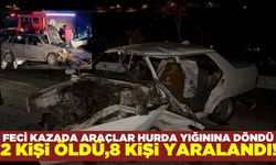 İki otomobil çarpıştı: 2 ölü 8 yaralı