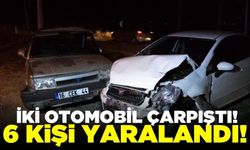 İki otomobil kafa kafaya çarpıştı: 6 yaralı