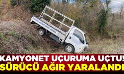 Kocaeli'de kamyonet 50 metrelik uçurumdan uçtu! Sürücü ağır yaralandı