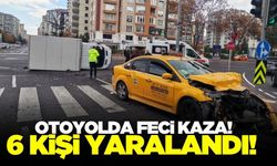 Kayseri'de kamyonet ile ticari taksi çarpıştı: 6 yaralı