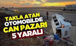 Kilis'te kontrolden çıkan otomobil takla attı: 5 yaralı