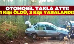 Kontrolden çıkan otomobil takla attı: 1 ölü 3 yaralı