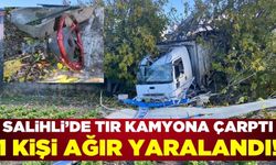 Manisa'da tır, park halindeki kamyona çarptı! 1 ağır yaralı