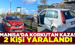 Manisa'da iki otomobil çarpıştı: 2 yaralı