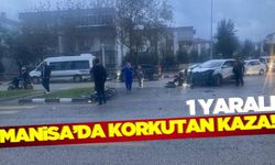 Manisa'da otomobille çarpışan motosiklet sürücüsü yaralandı