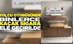 Manisa'da yolcu otobüsünde binlerce kaçak sigara ele geçirildi