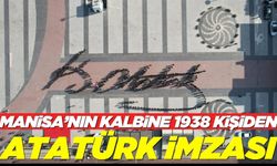 Manisa'da Cumhuriyet Meydanı'nda Atatürk'ün izinde dev imza