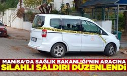 Manisa'da silahlı saldırı düzenlenen araçta  maddi hasar meydana geldi