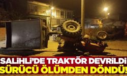 Salihli'de traktör devrildi! 1 yaralı