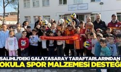 Salihli Galatasaray Taraftarları Derneği'nden okula spor malzemesi desteği