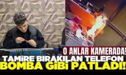 Telefon bomba gibi patladı: O anlar kamerada!