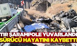 Şarampole yuvarlanan tırın sürücüsü hayatını kaybetti