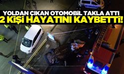 Ankara'da yolun ortasında kalan araca çarpan otomobil takla attı: 2 ölü