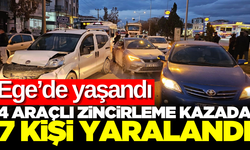 Ege'de 4 aracın karıştığı kazada 7 kişi yaralandı