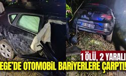 Ege'de kontrolden çıkan otomobil bariyerlere çarptı: 1 ölü 2 yaralı