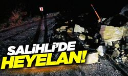 Salihli-Ödemiş karayolunda heyelan! Kaya parçaları yola düştü