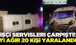 Bursa'da işçi servislerinin çarpışması sonucu 1'i ağır 20 kişi yaralandı